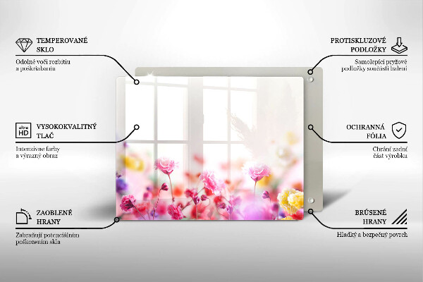 Sklenená doska na krájanie Kvetinová lúka