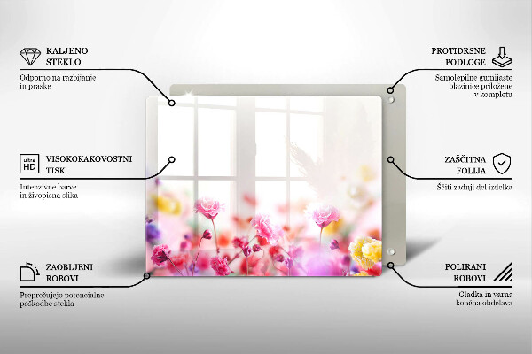 Sklenená doska na krájanie Kvetinová lúka