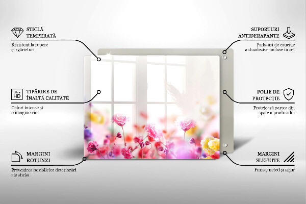 Sklenená doska na krájanie Kvetinová lúka