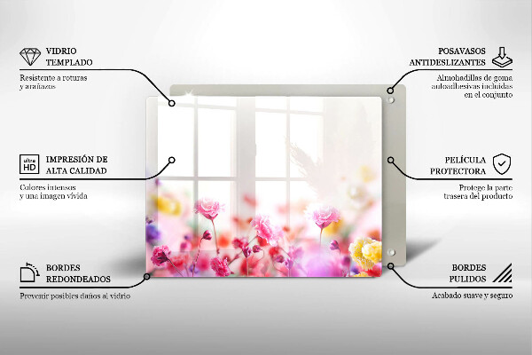 Sklenená doska na krájanie Kvetinová lúka