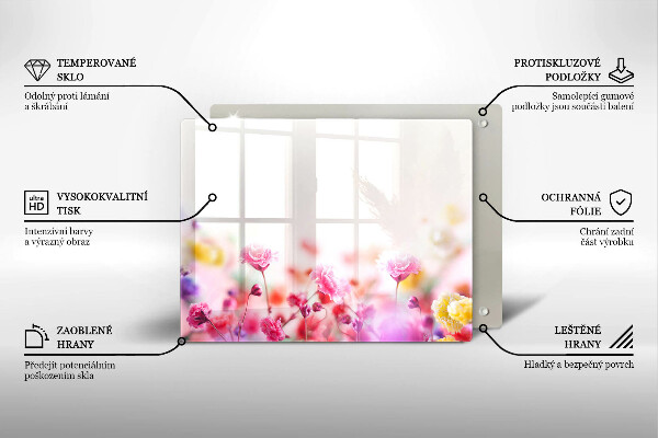 Sklenená doska na krájanie Kvetinová lúka