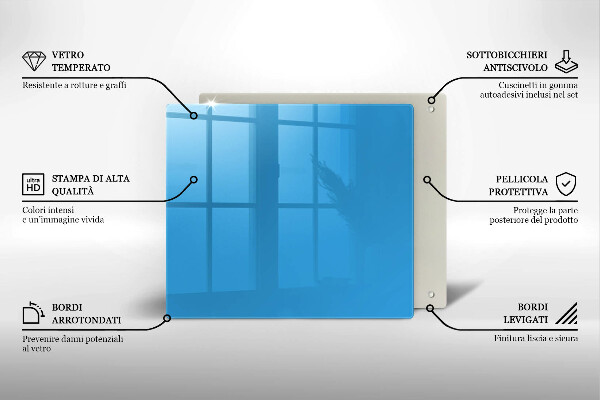 Kuchynská doska zo skla Modrá farba