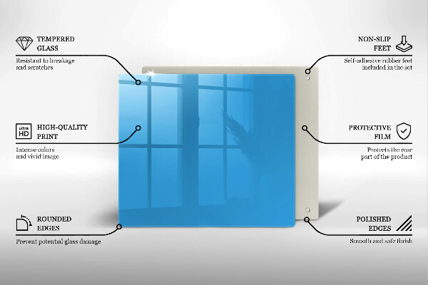Kuchynská doska zo skla Modrá farba