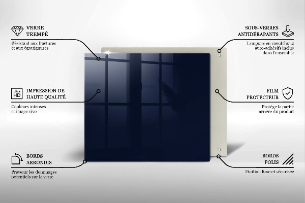 Kuchynská doska zo skla námornícka modrá