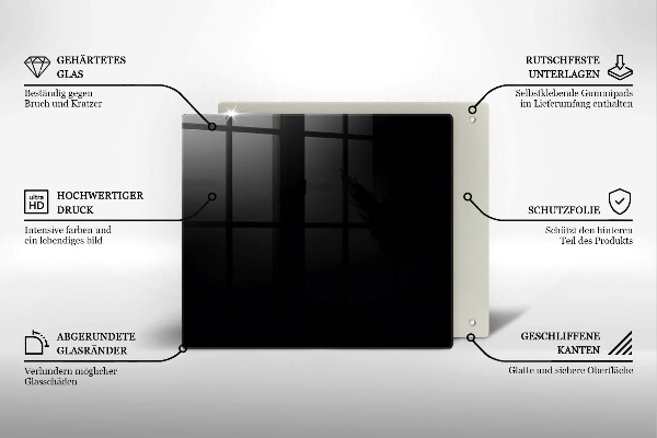 Kuchynská doska zo skla Čierna farba