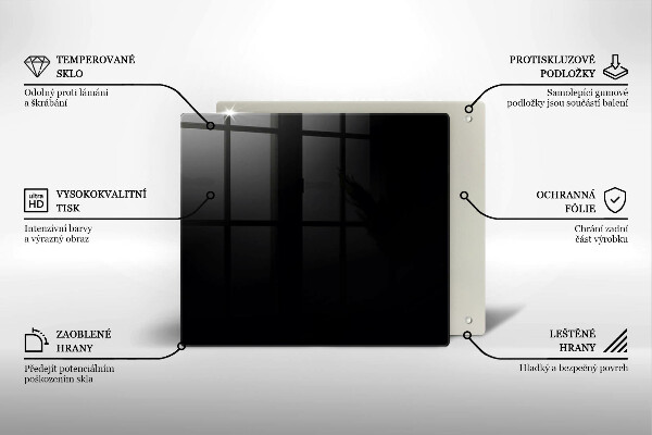 Kuchynská doska zo skla Čierna farba