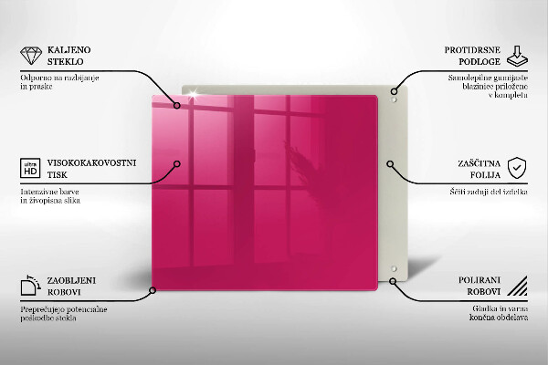 Kuchynská doska zo skla Ružová farba