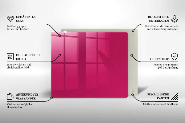 Kuchynská doska zo skla Ružová farba
