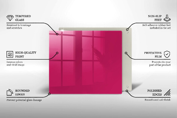 Kuchynská doska zo skla Ružová farba