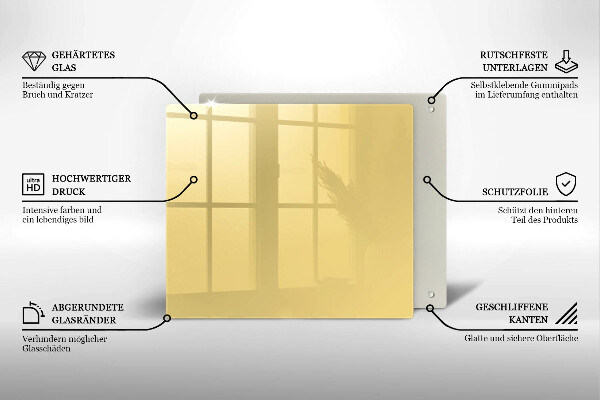 Sklenená doska na krájanie žltá