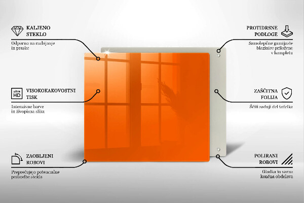 Sklenená doska na krájanie oranžová farba