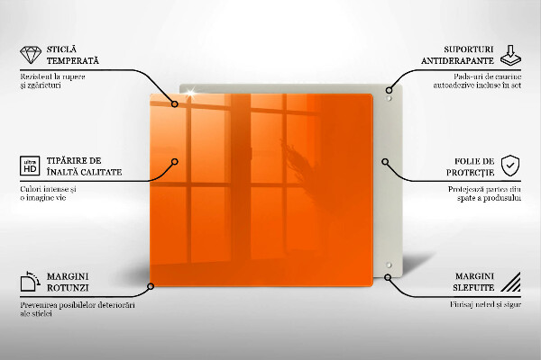 Sklenená doska na krájanie oranžová farba
