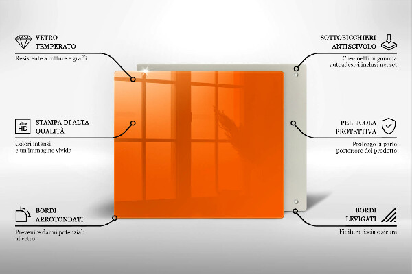 Sklenená doska na krájanie oranžová farba