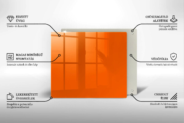 Sklenená doska na krájanie oranžová farba