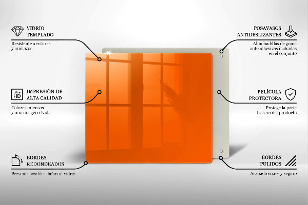 Sklenená doska na krájanie oranžová farba