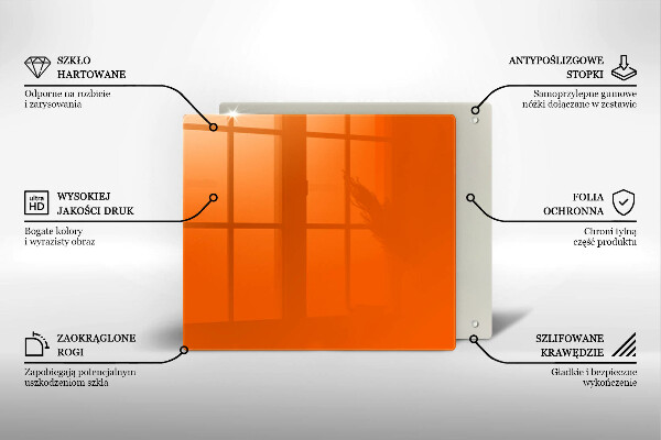 Sklenená doska na krájanie oranžová farba
