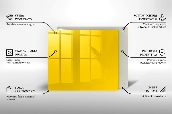 Sklenená doska na krájanie žltá