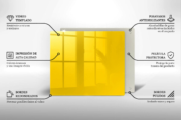 Sklenená doska na krájanie žltá