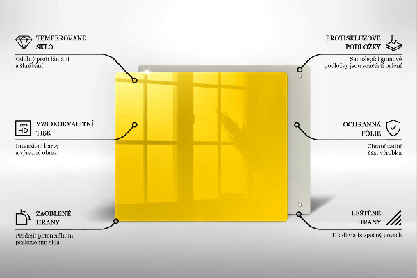 Sklenená doska na krájanie žltá