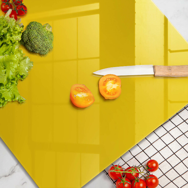 Sklenená doska na krájanie žltá