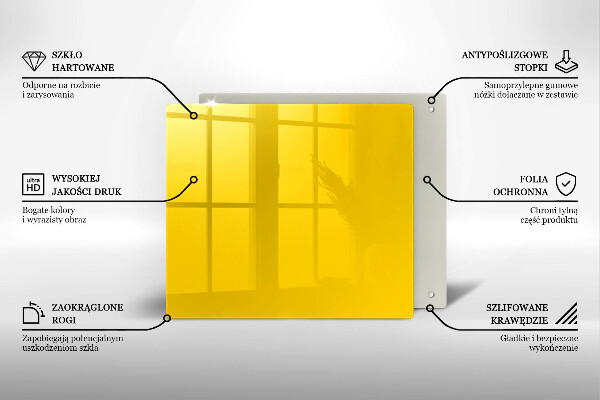 Sklenená doska na krájanie žltá