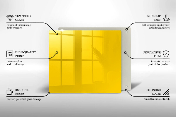 Sklenená doska na krájanie žltá