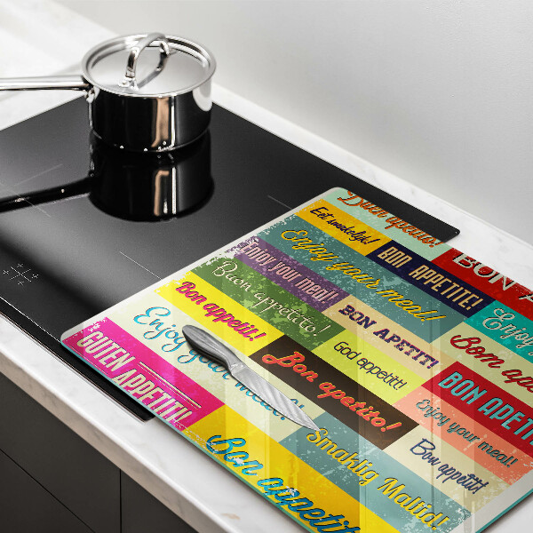 Sklenená doska na krájanie Titulky Jazyky dobrej chuti