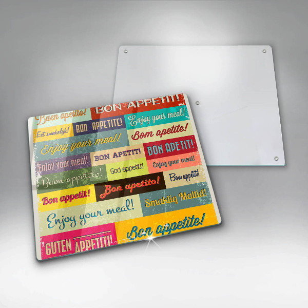 Sklenená doska na krájanie Titulky Jazyky dobrej chuti