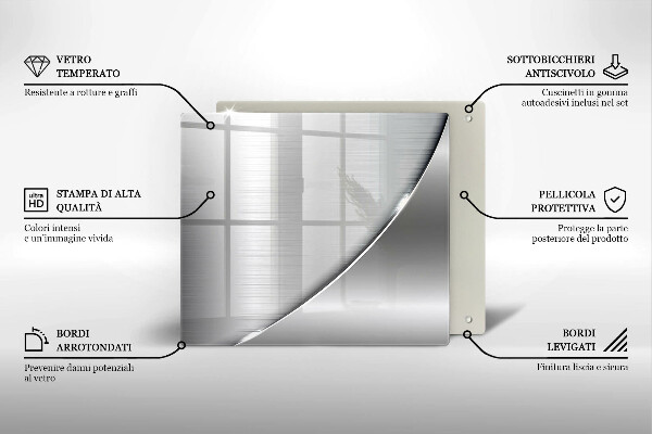 Sklenená doska na krájanie Kovové tvary