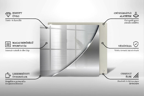 Sklenená doska na krájanie Kovové tvary