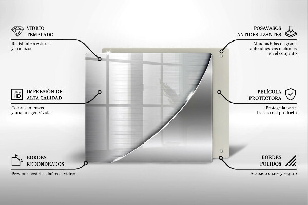 Sklenená doska na krájanie Kovové tvary