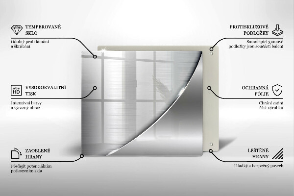Sklenená doska na krájanie Kovové tvary