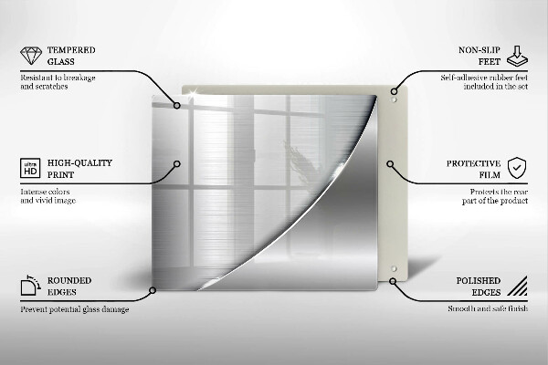 Sklenená doska na krájanie Kovové tvary