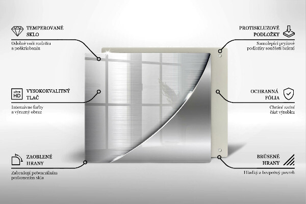 Sklenená doska na krájanie Kovové tvary