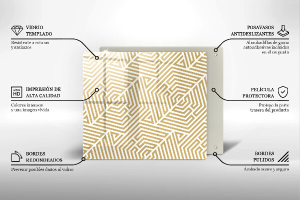 Sklenená doska na krájanie Geometrické čiary