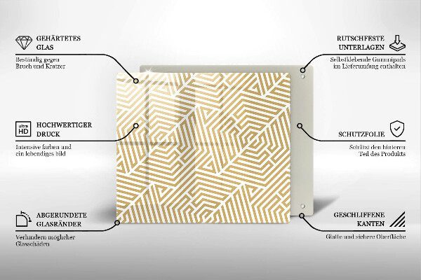 Sklenená doska na krájanie Geometrické čiary