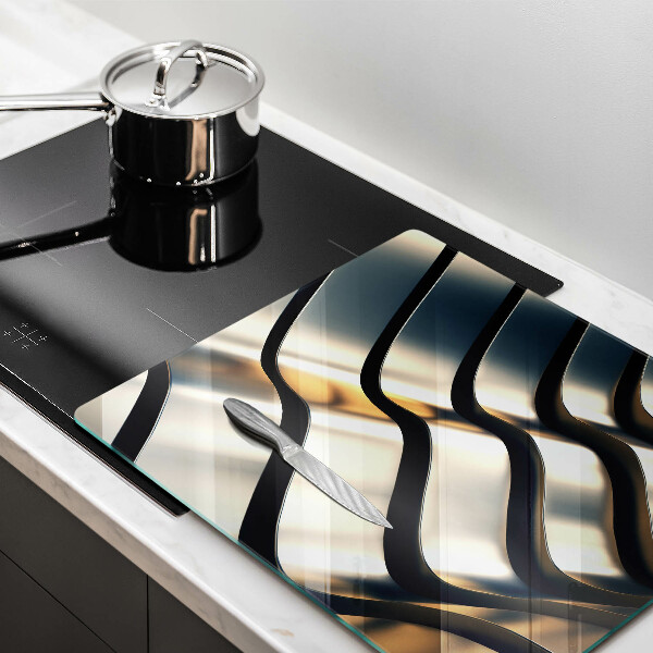 Sklenená doska na krájanie 3D kovové tvary