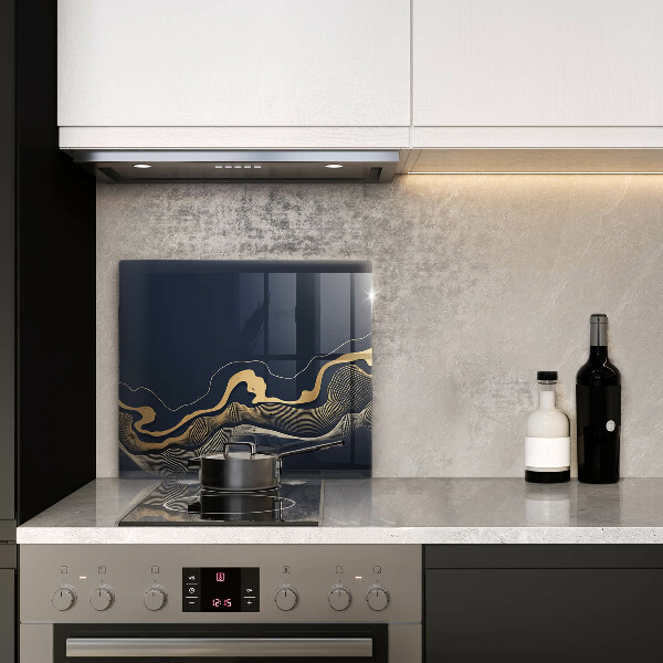 Sklenená doska na krájanie Abstraktné zlaté čiary