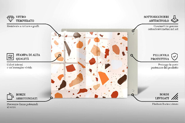 Sklenená doska na krájanie Dekoratívna kamenina