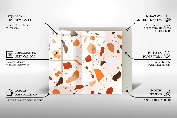 Sklenená doska na krájanie Dekoratívna kamenina