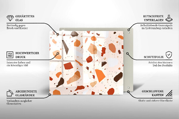 Sklenená doska na krájanie Dekoratívna kamenina