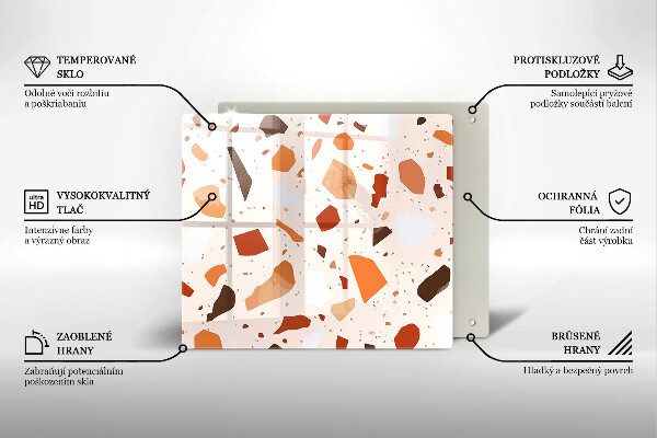 Sklenená doska na krájanie Dekoratívna kamenina