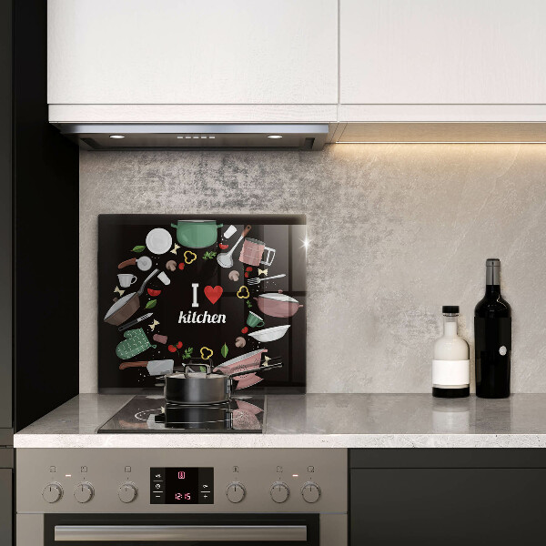 Sklenená doska na krájanie Ilustrácia Milujem kuchyňu