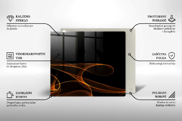 Sklenená doska na krájanie Abstraktné línie