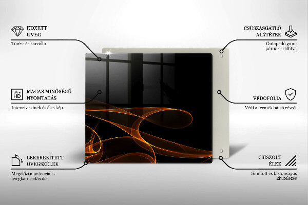 Sklenená doska na krájanie Abstraktné línie