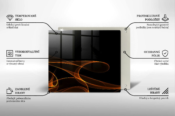 Sklenená doska na krájanie Abstraktné línie