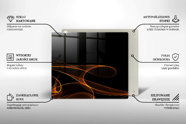 Sklenená doska na krájanie Abstraktné línie