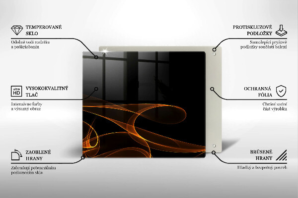 Sklenená doska na krájanie Abstraktné línie