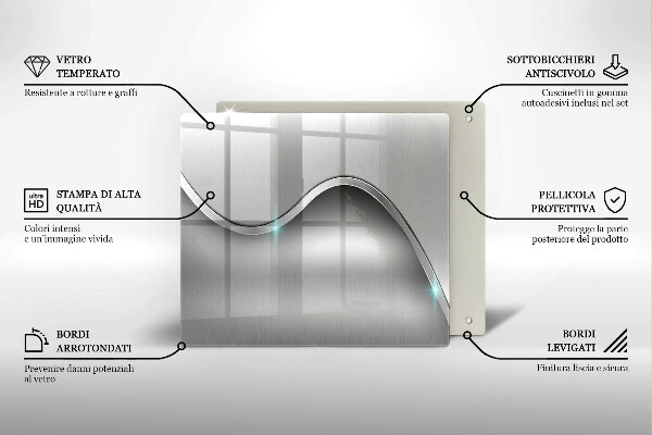Sklenená doska na krájanie Kovová abstrakcia