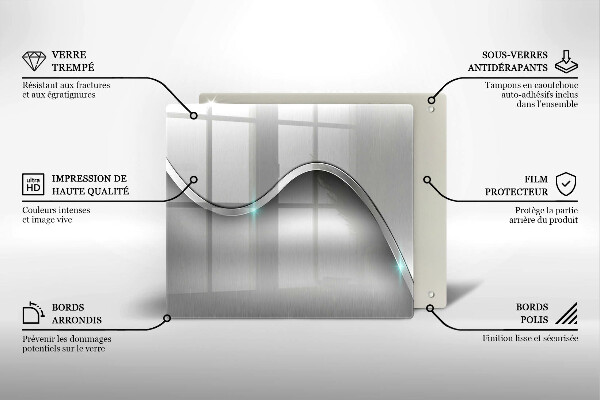 Sklenená doska na krájanie Kovová abstrakcia